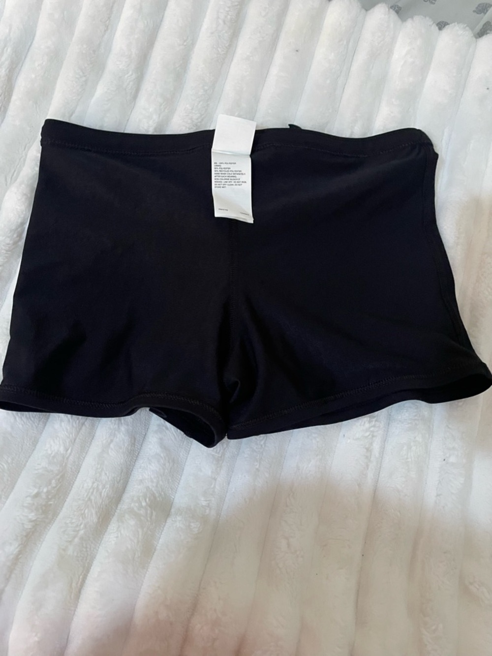 Nike Black Athletic Swim Shorts with White Swoosh - Picture 2 of 11